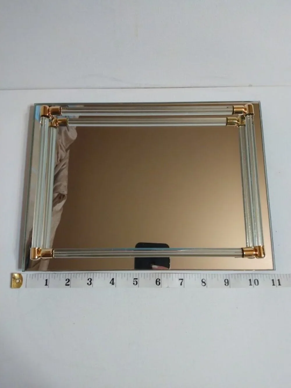 Vintage 80s Avon Mirrored Vanity Tray 11”x8” Dressing Table Feminine Beauty NOS